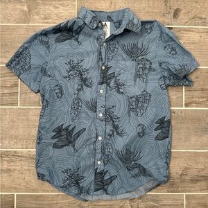 Blue Disney World Avatar Patterned Men's Shirt